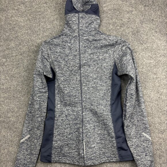 Brooks Jacket Womens XS Blue Heather Full Zip Hooded Running Athletic Thumbholes - Picture 9 of 9